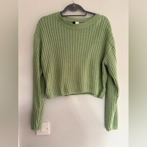 H&M Light Green Ribbed Women's Sweater